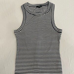 Banana Republic Factory striped tank top, white/navy, size M